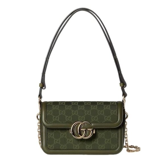 GUCCI Go Small Forest Green GG Canvas Shoulder Bag New & Authentic Retail $3400 - Picture 1 of 14